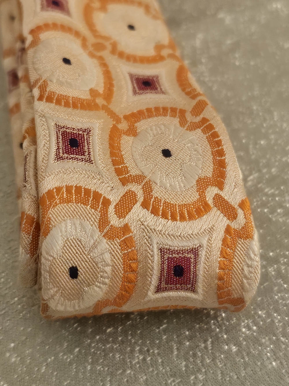 J. Crew Orange and Purple Geometric Fabric Belt - Picture 11 of 15